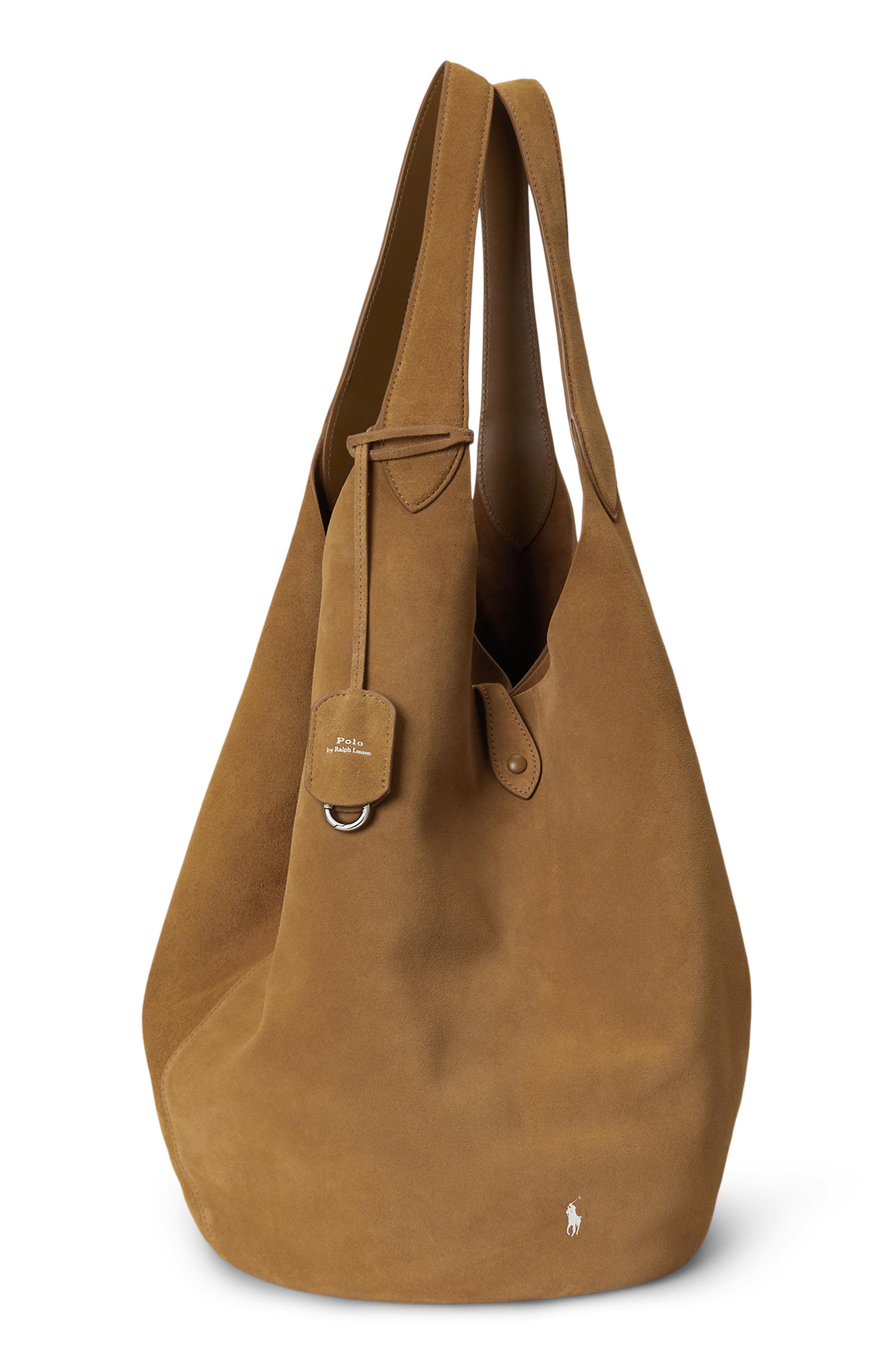 Large Suede Tote, Alternate, color, BROWN