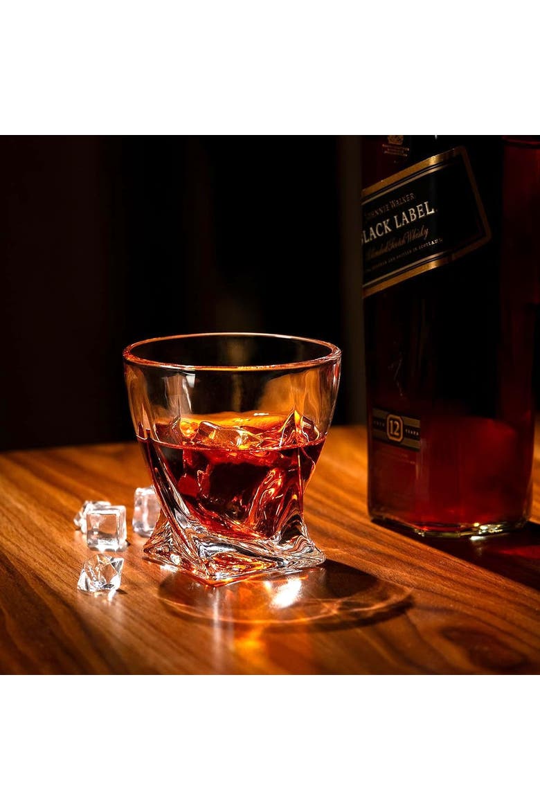 Premium Twisted Whiskey Glasses (10oz) - Set of 4, Alternate, color, Clear
