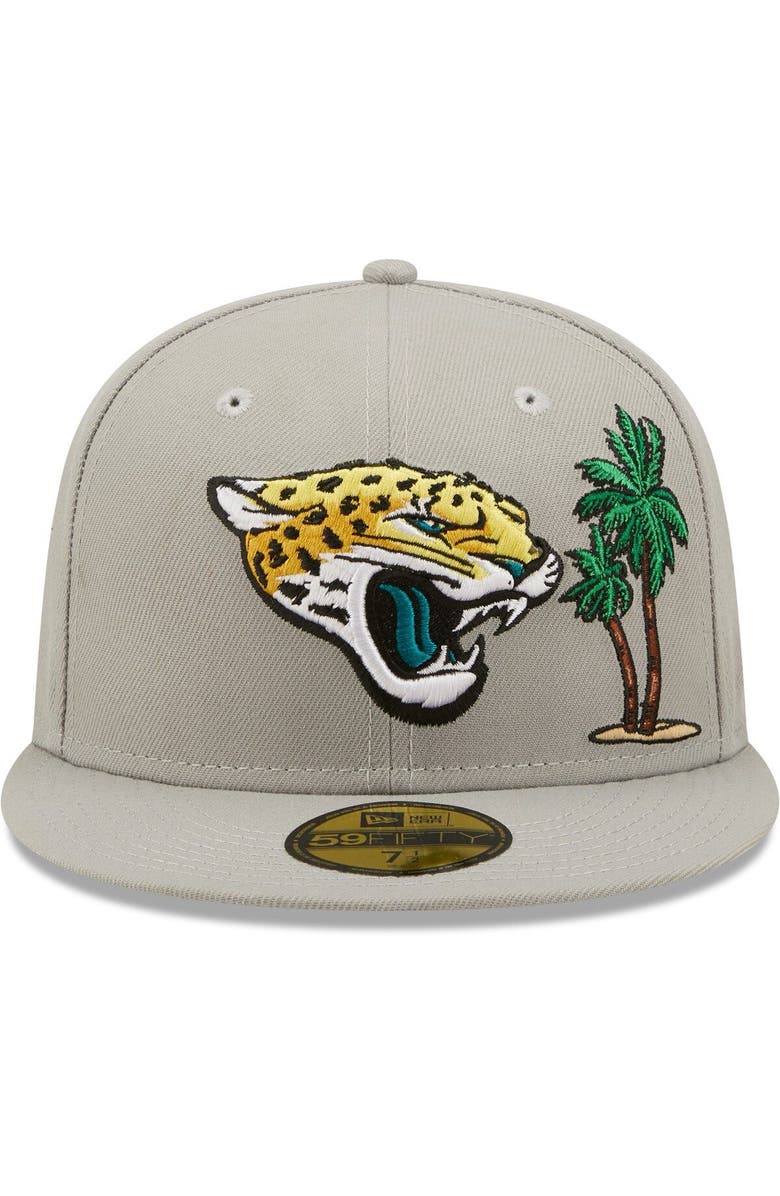 New Era Men's New Era Gray Jacksonville Jaguars City Describe 59FIFTY Fitted Hat, Alternate, color, Gray