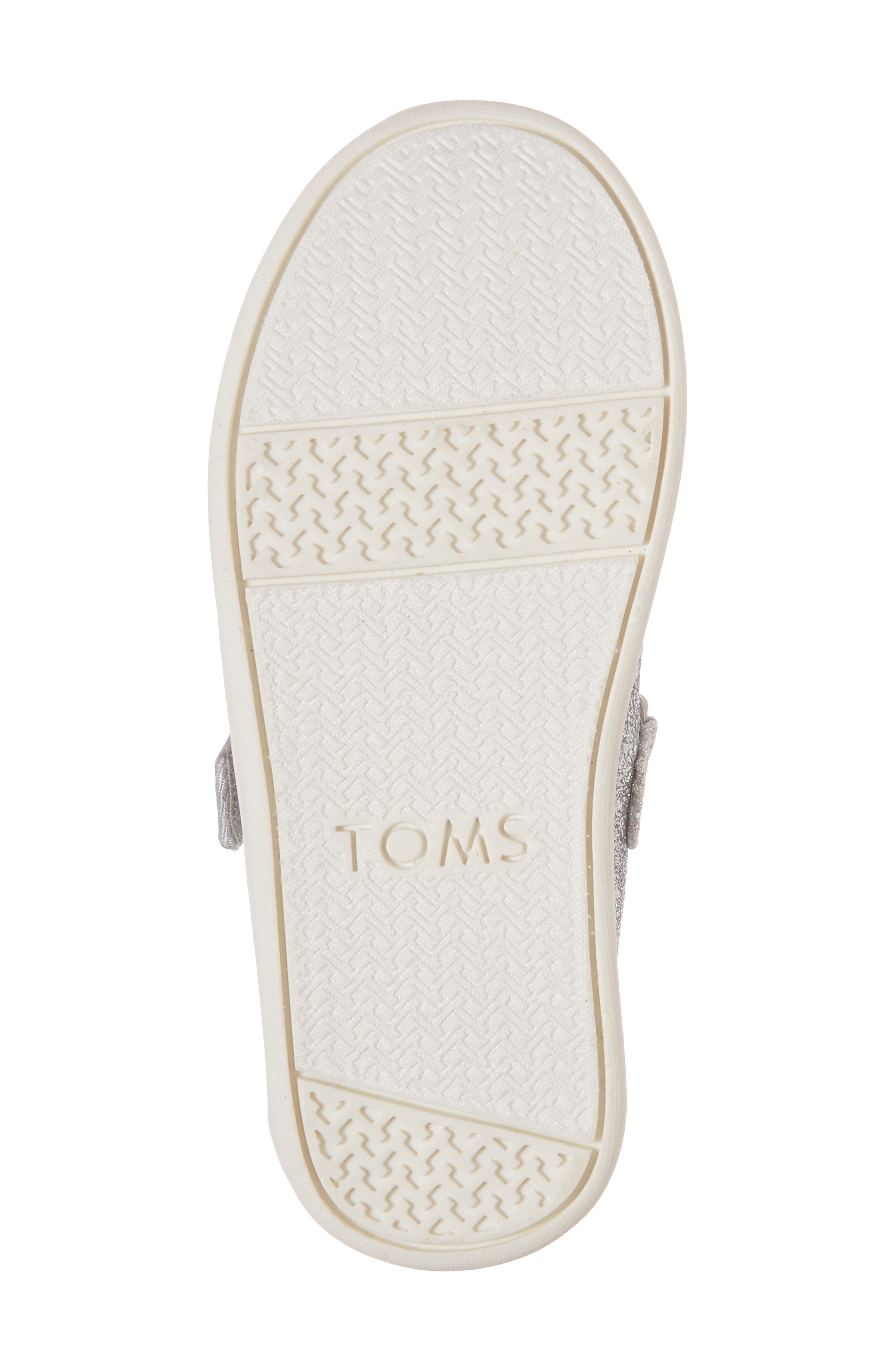 TOMS Kids' Glitter Mary Jane Flat, Alternate, color, Silver Iridescent Glimmer