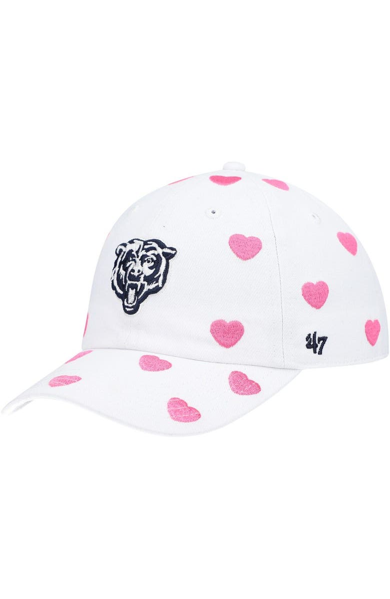 '47 Toddler Girls '47 White Chicago Bears Surprise Clean Up Adjustable Hat, Main, color, 