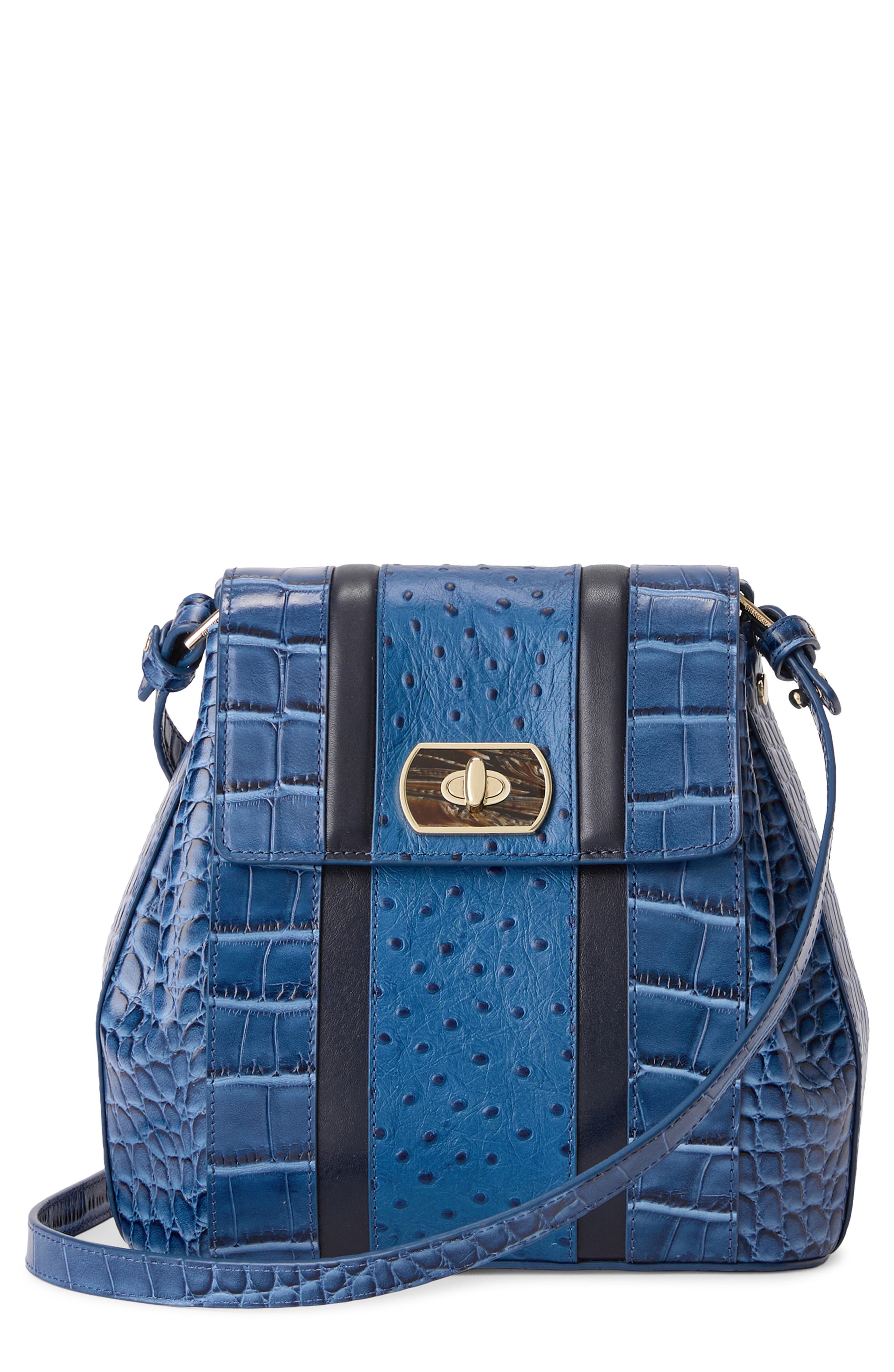 Brahmin Margo Croc Embossed Leather Crossbody Bag, Main, color, 