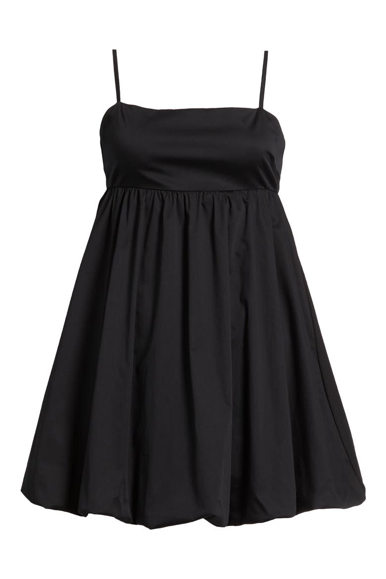 Bow Back Bubble Hem Minidress, Alternate, color, BLACK