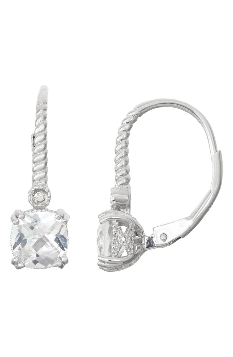 FZN Cubic Zirconia Pavé Leverback Earrings, Main, color, Silver