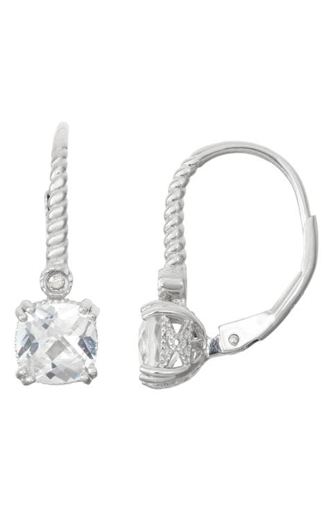 Cubic Zirconia Pavé Leverback Earrings