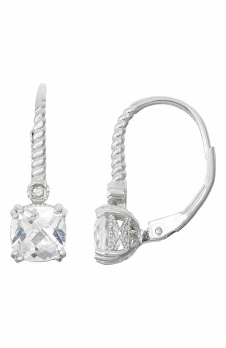 FZN Cubic Zirconia Pavé Leverback Earrings
