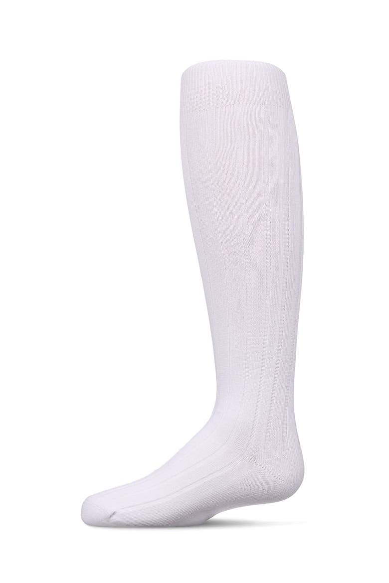 Wide Ribbed Uniform Knee Socks, Main, color, White