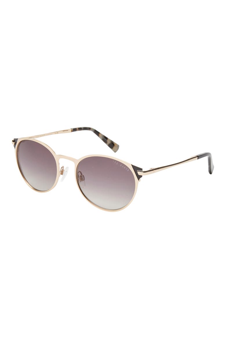 53mm Round Sunglasses, Alternate, color, GOLD