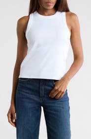 Veronica Beard Jordyn Rib Cotton Crop Tank
