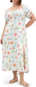 City Chic Abbie Ocean Print Sundress