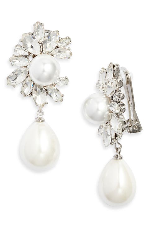 Faux Pearl Drop Earrings
