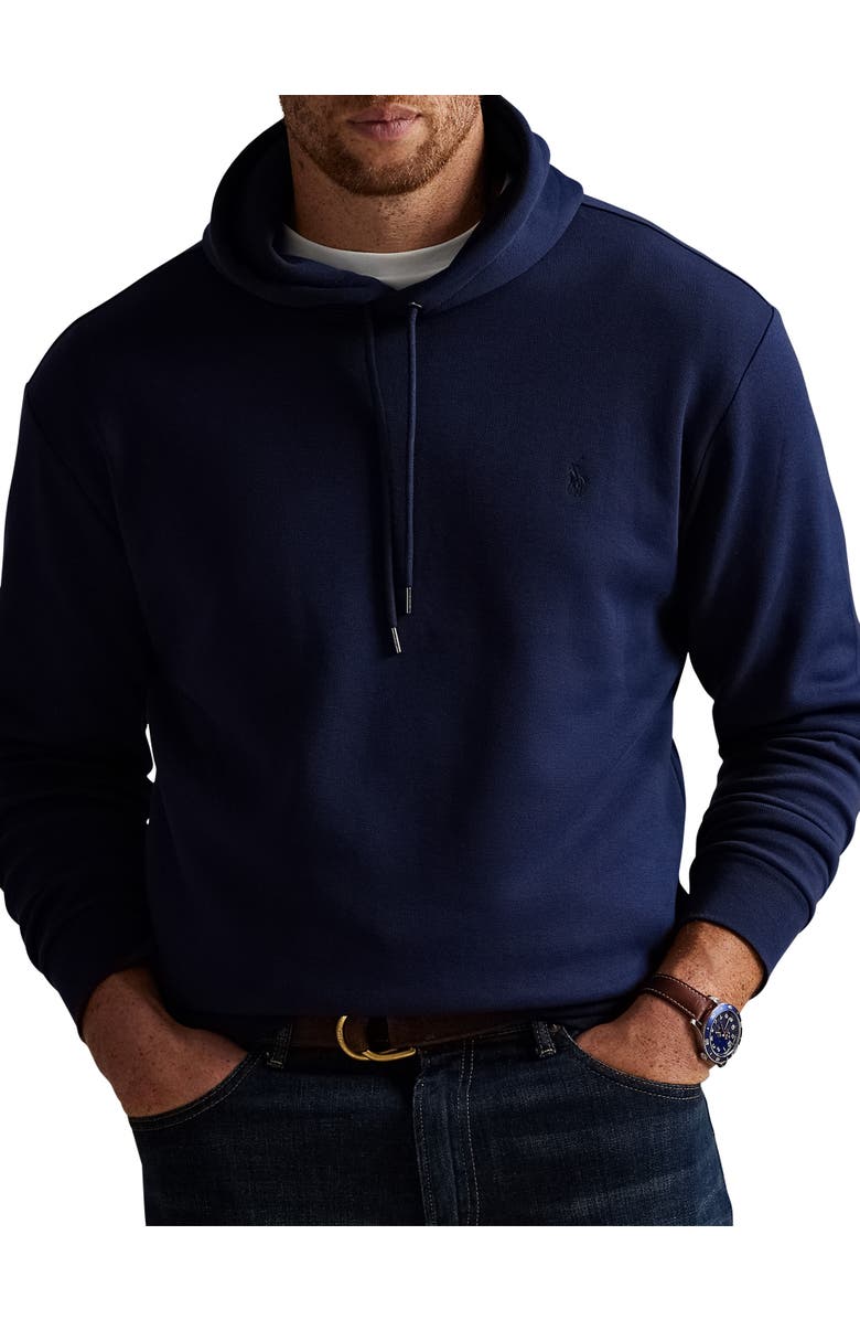 Polo Ralph Lauren Big & Tall Double-Knit Hoodie, Main, color, Cruise Navy