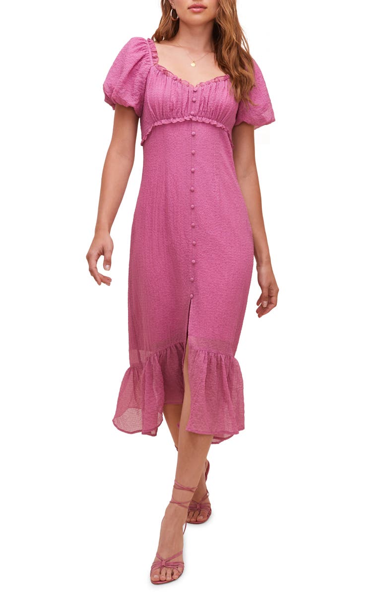 ASTR the Label Puff Sleeve Midi Dress, Main, color,