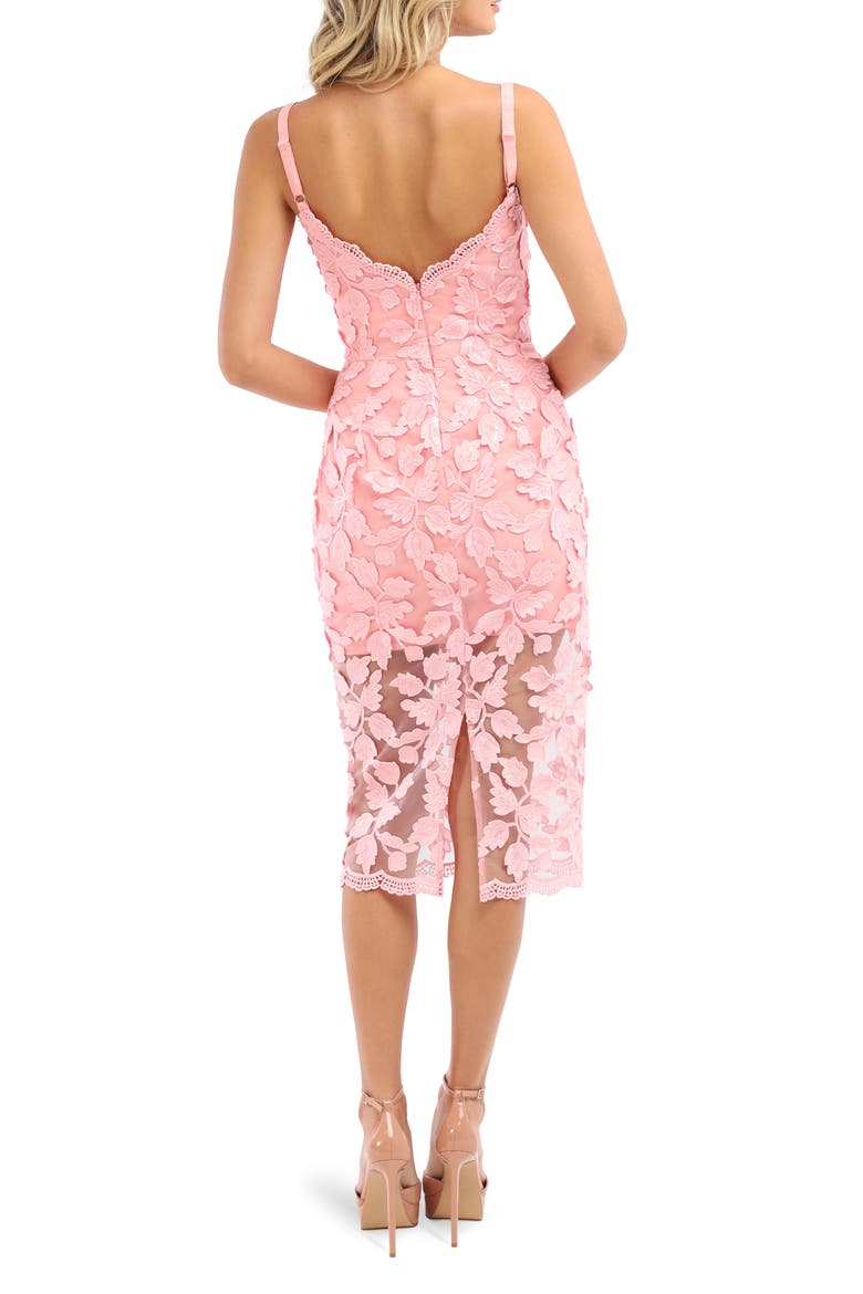 Amber Sequin Floral Cocktail Midi Dress, Alternate, color, ROSE PETAL
