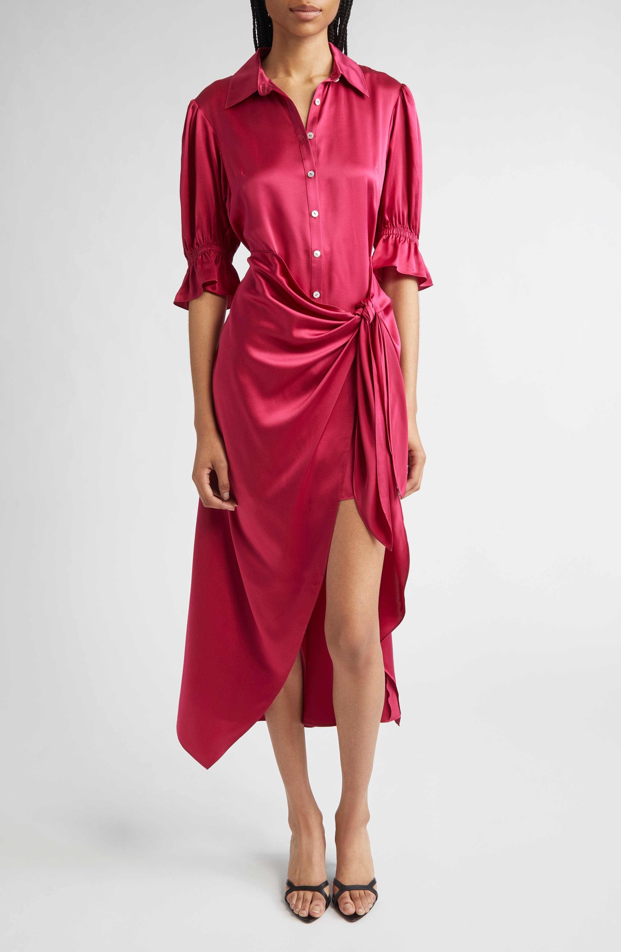 Fabbie Silk Cocktail Shirtdress