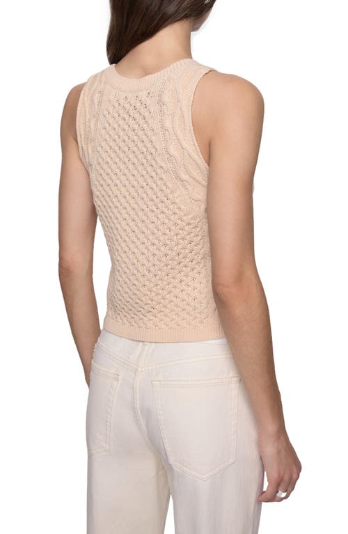 Rebecca Minkoff Palmer Cable Stitch Sleeveless Sweater In Chalk