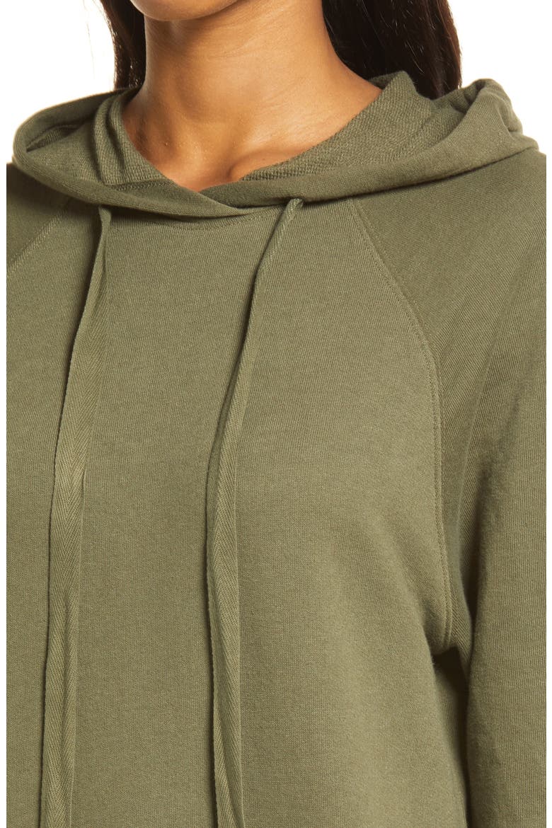 Organic Cotton Blend Long Sleeve Sweatshirt Dress, Alternate, color, OLIVE SARMA