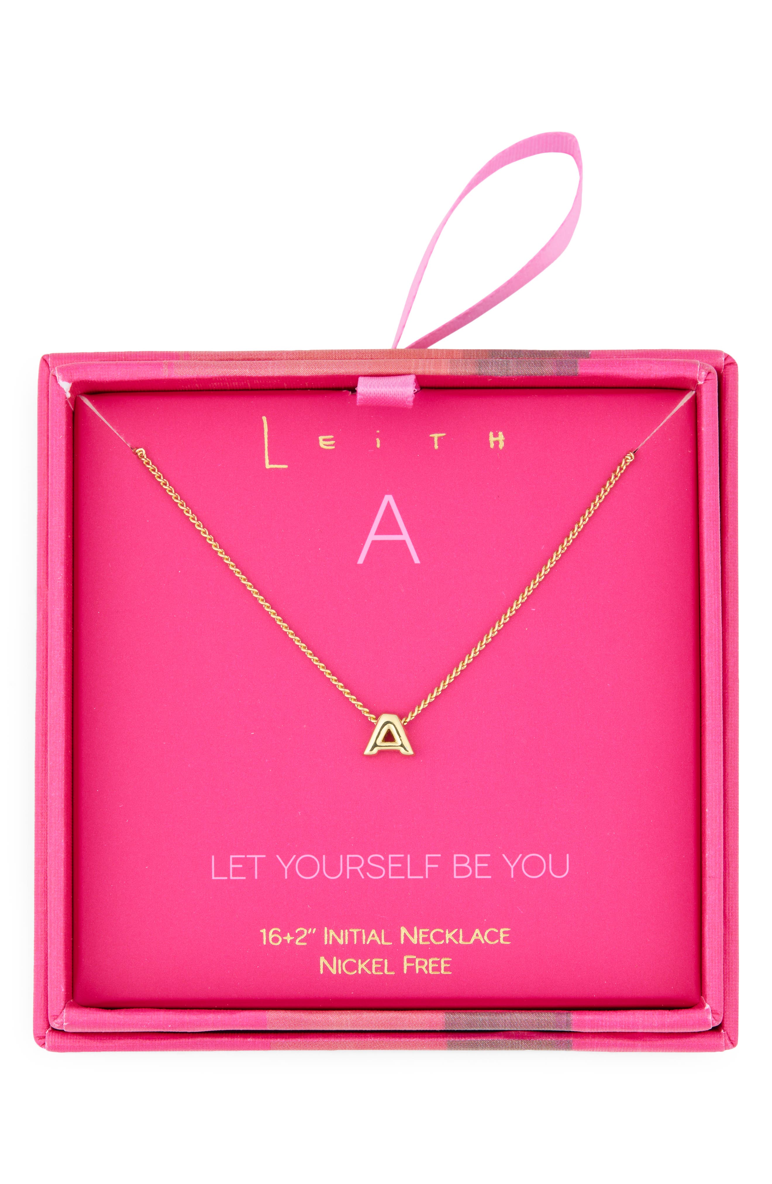 Leith Let Yourself Be You Bubble Initial Pendant Necklace