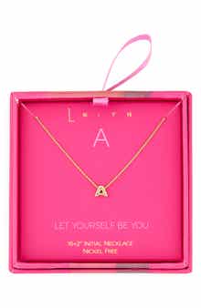 Leith Let Yourself Be You Bubble Initial Pendant Necklace