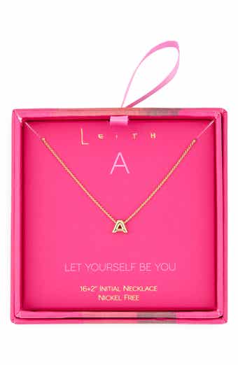 Leith Let Yourself Be You Bubble Initial Pendant Necklace