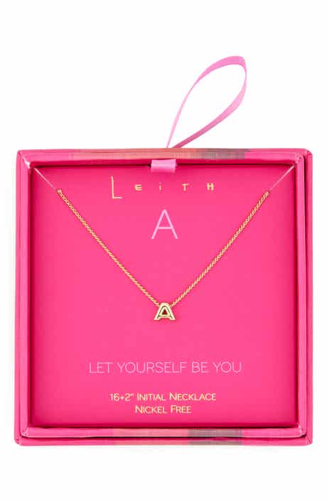 Leith Let Yourself Be You Bubble Initial Pendant Necklace