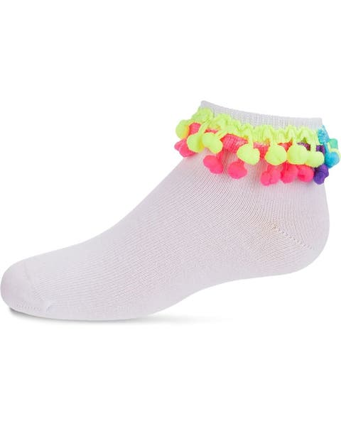 Neon Multi Pom-Pom Anklet Sock (Toddler, Little Kid & Big Kid)