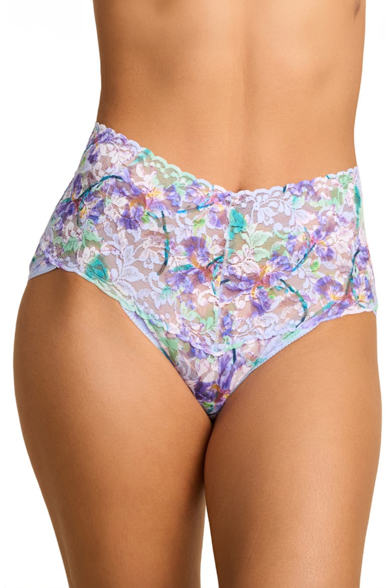 Print High Waist Retro Thong, Main, color, PLEINAIR