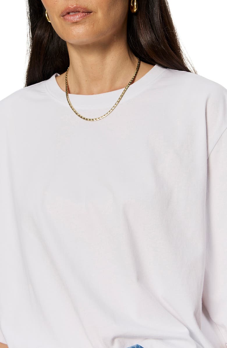 Sanctuary Belle Oversize Organic Cotton T-Shirt, Alternate, color, White