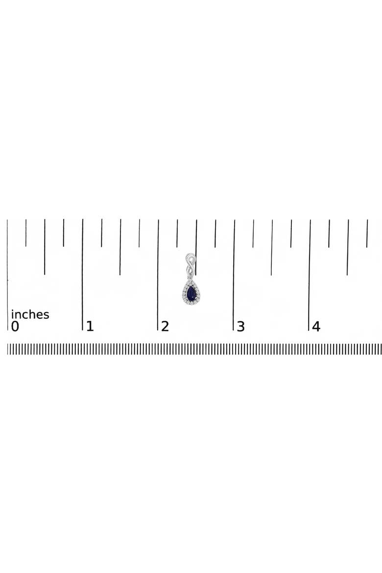 10K White Gold Pear Blue Sapphire 1/7 Ct Diamond Infinity Drop and Dangle Earrings, Alternate, color, White