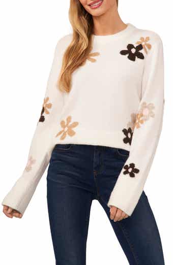CeCe Floral Crewneck Sweater