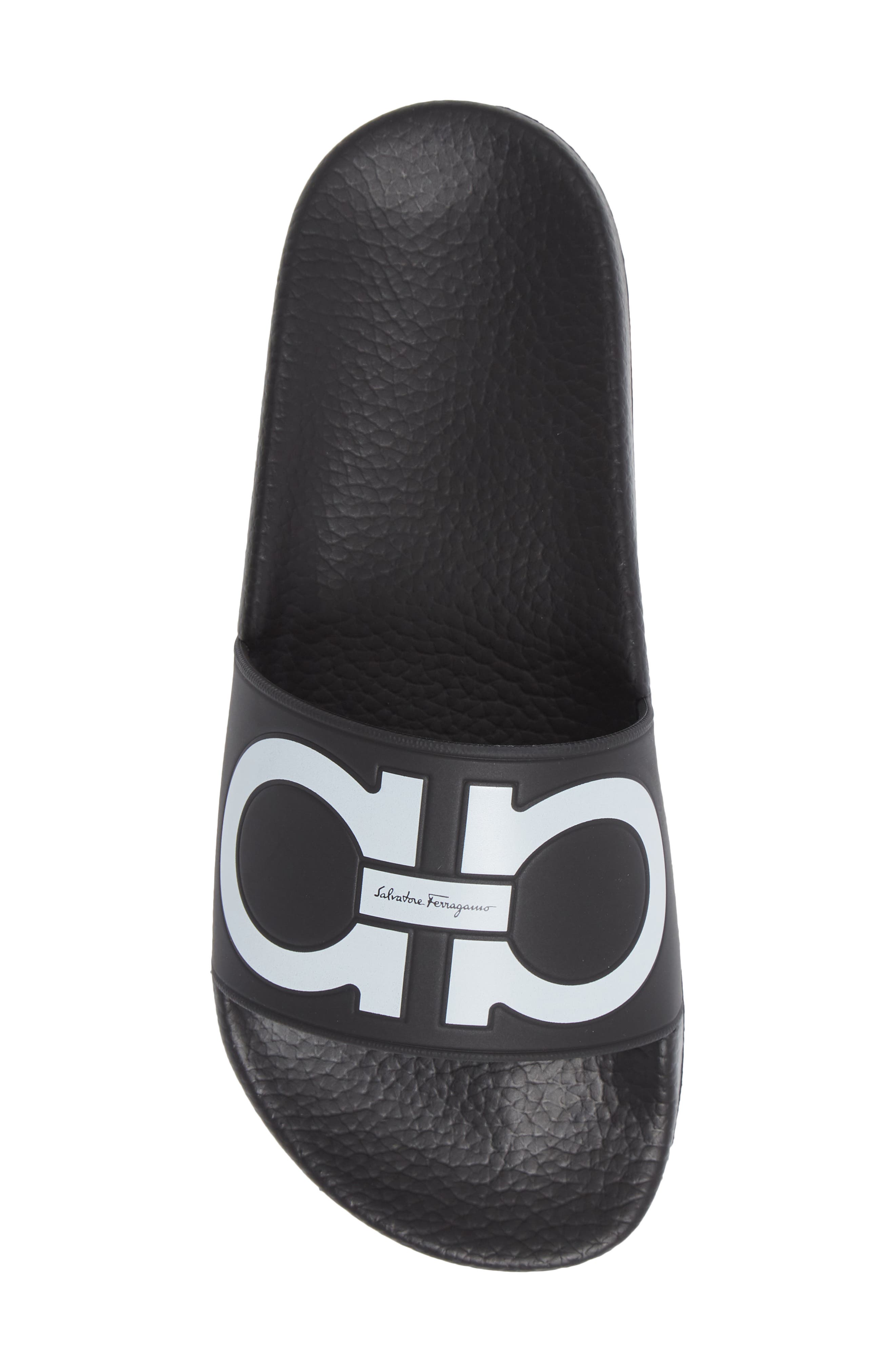 FERRAGAMO Groovy 6 Sport Slide Sandal, Alternate, color, Black/ White