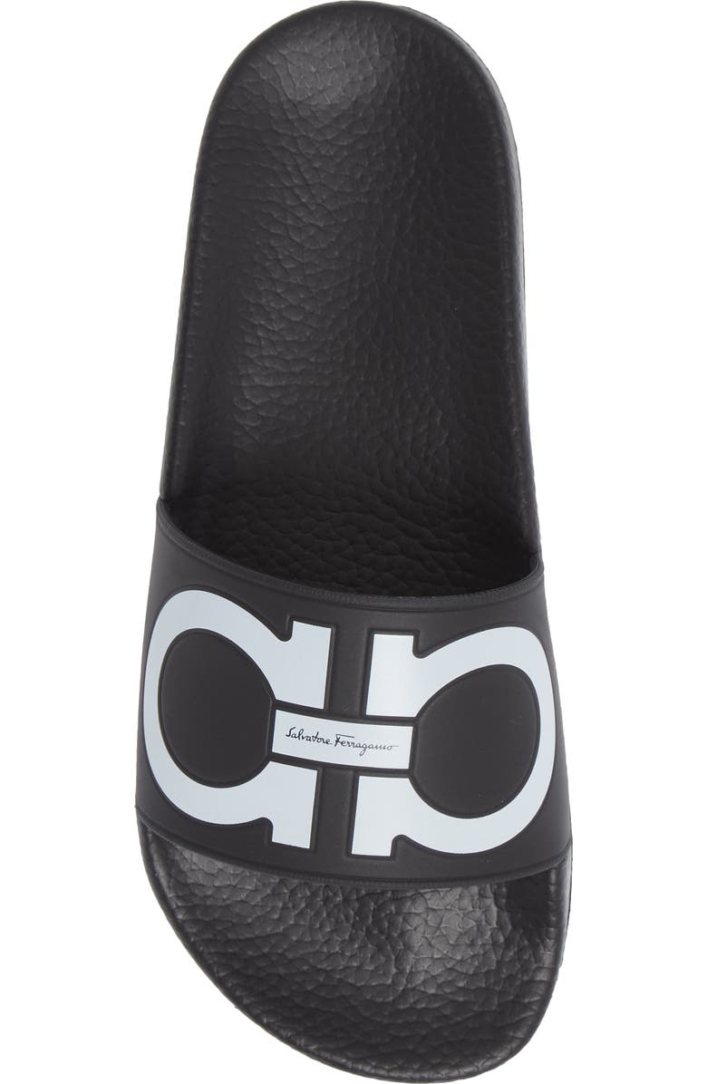 FERRAGAMO Groovy 6 Sport Slide Sandal, Alternate, color, Black/ White