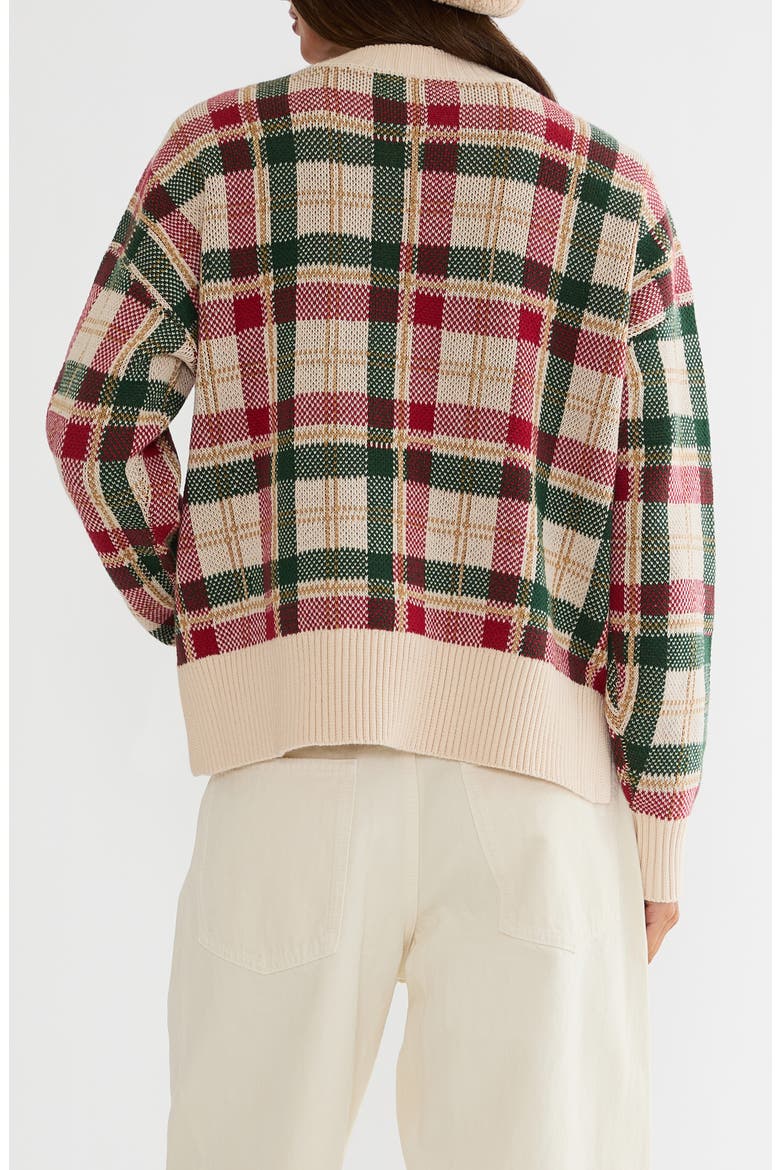 Cal Plaid Sweater, Alternate, color, TEDDY BEAR PLAID