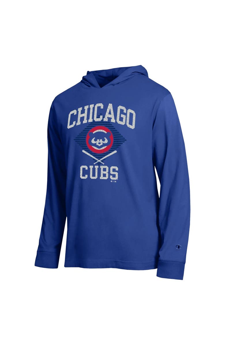 Champion Men's Champion  Royal Chicago Cubs Cooperstown Hooded Long-Sleeve T-Shirt, Alternate, color, Royal