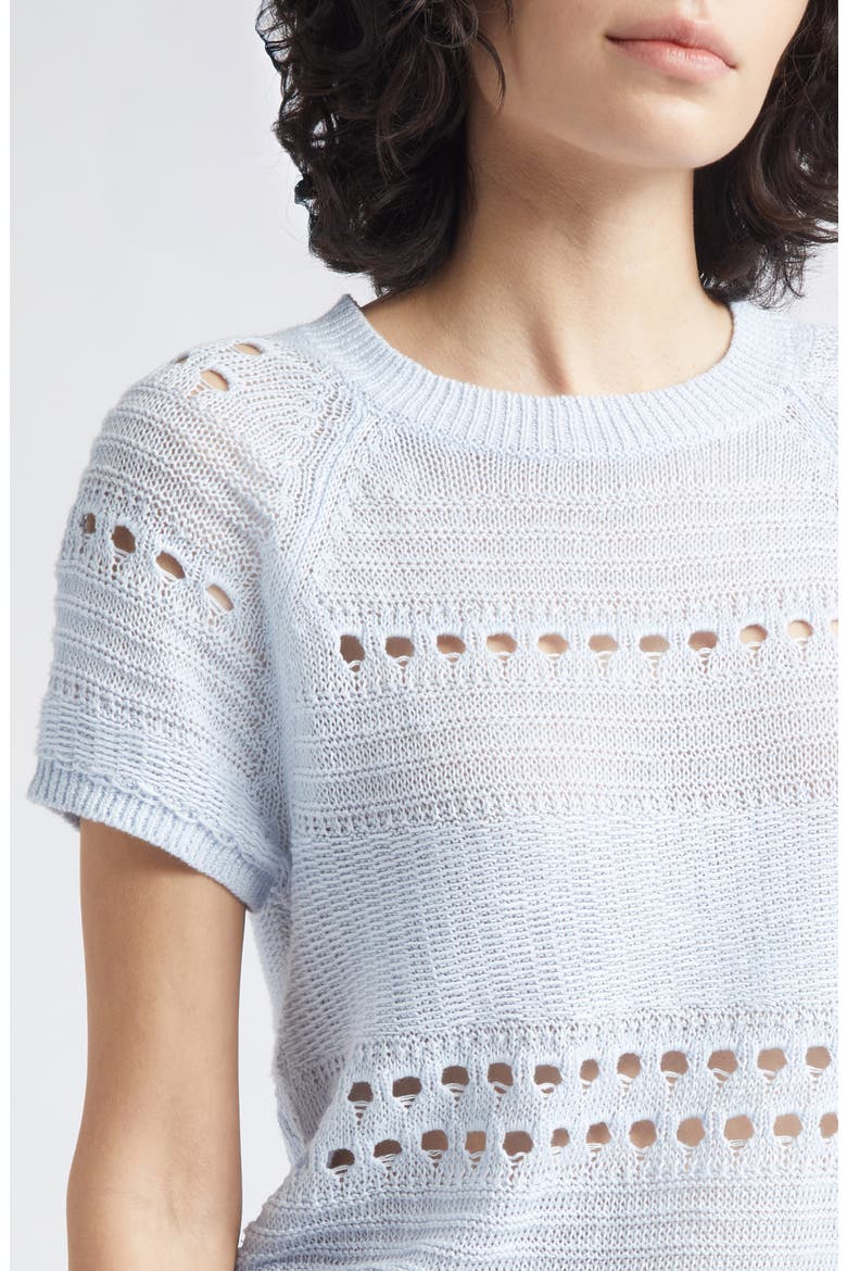 Chloe Raglan Sleeve Semisheer Linen Sweater, Alternate, color, LIGHT BLUE