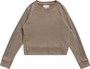 Tractr Kids' Rhinestone Stripe Cropped Sweatshirt