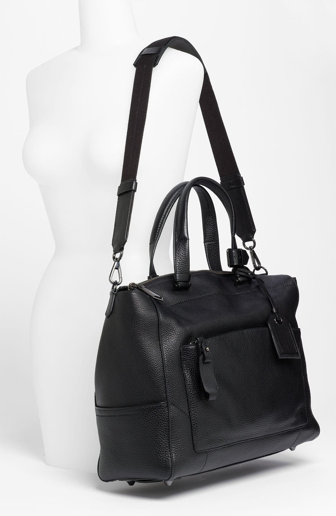 'Uniform' Leather Tote, Alternate, color, BLACK