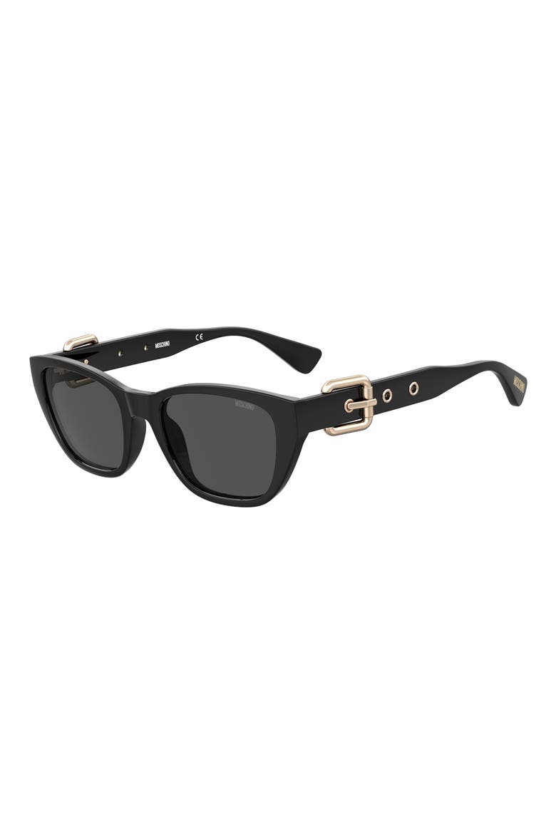 55mm Rectangle Sunglasses, Alternate, color, BLACK
