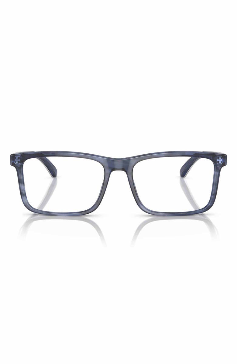 Emporio Armani 54mm Pillow Optical Glasses, Main, color, Blue/ Top Smoke / Demo Lens