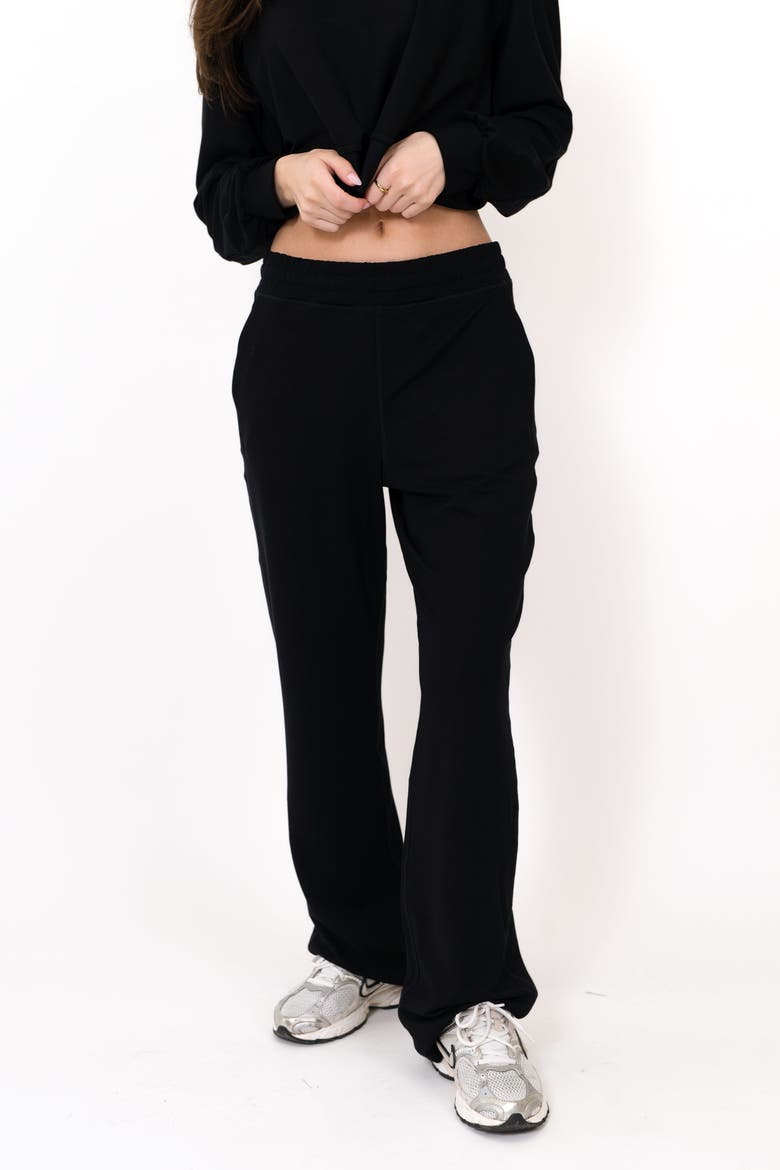 The Solace Wide Leg Sweatpant, Alternate, color, black