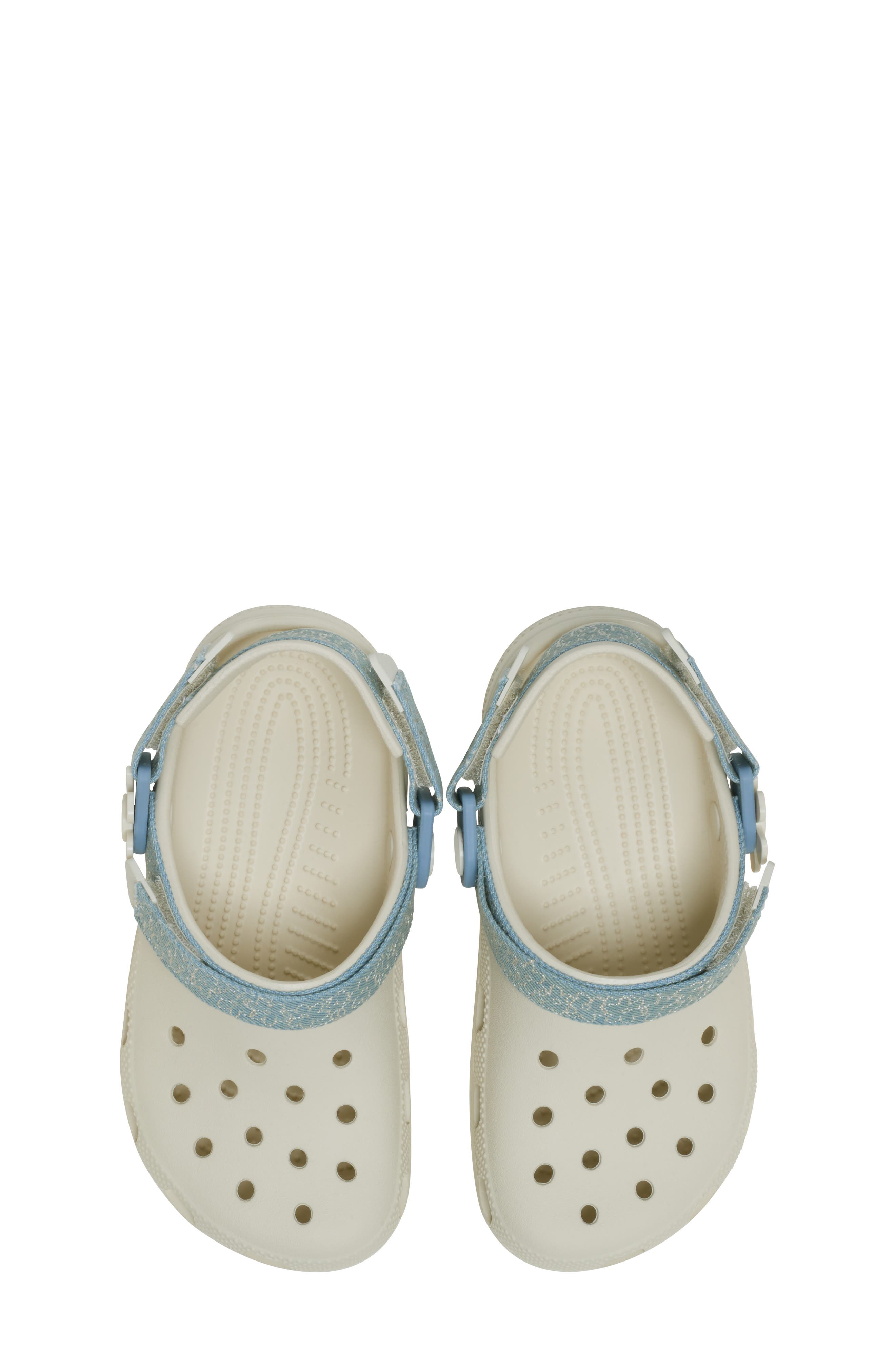 CROCS Kids' Denim & Flower Classic Clog, Alternate, color, Summit White