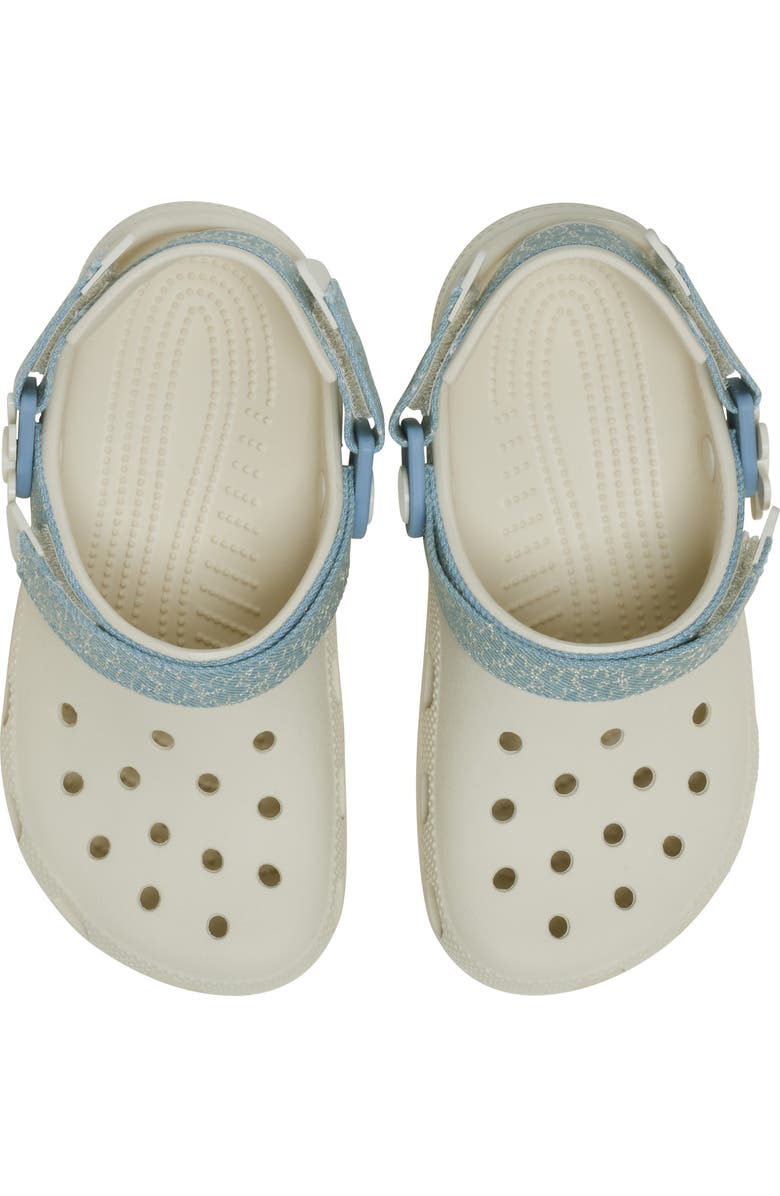 CROCS Kids' Denim & Flower Classic Clog, Alternate, color, Summit White