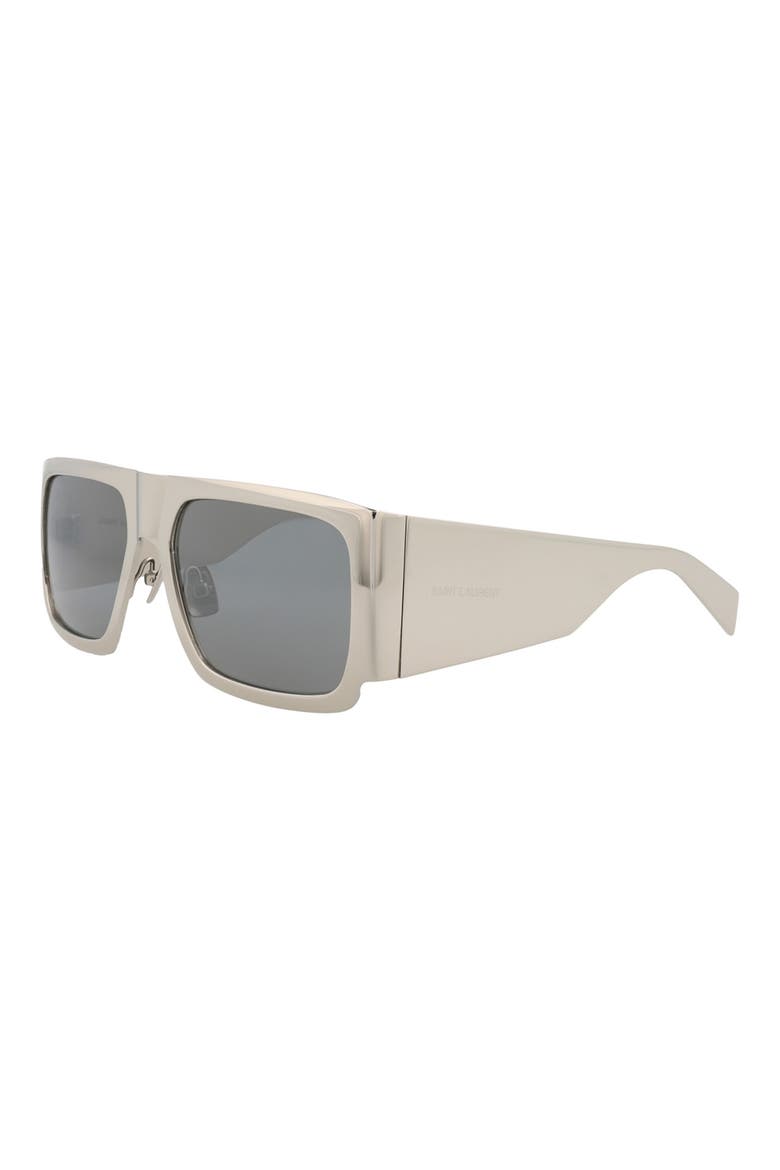 58mm Square Sunglasses, Alternate, color, SILVER SILVER SILVER