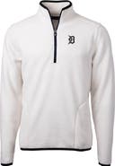 Cutter & Buck Men's Cutter & Buck White/Navy Detroit Tigers Cascade Eco Sherpa Fleece Quarter-Zip Pullover Jacket