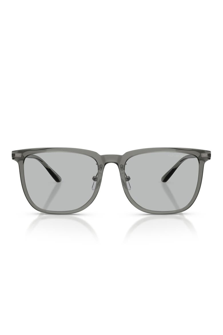 56mm Irregular Sunglasses, Main, color, SHINY GREY / LIGHT GREY