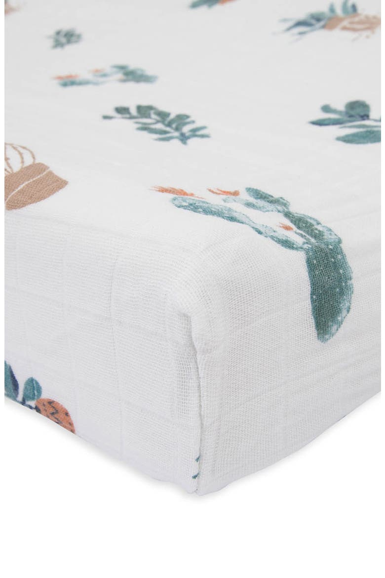 Cotton Muslin Changing Pad Cover, Alternate, color, PRICKLE POT