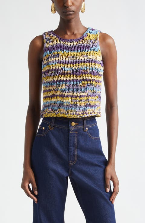 Luna Crop Ribbon Sweater Tank