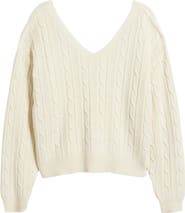 BP. Bow Back Cable Knit Sweater