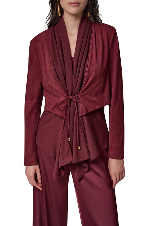Mixed Media Faux Suede Jacket