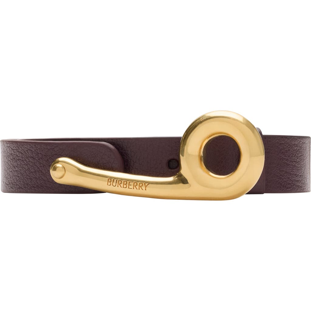 Burberry Thin Leather Bridle Belt In Purple